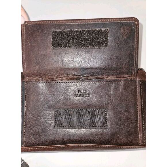 New! Spikes & Sparrow Brown Leather Aspen Wristlet Zip Wallet RFID Protected - Picture 3 of 11